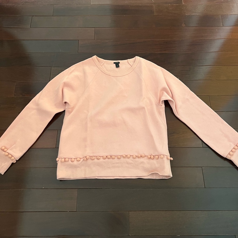 JCrew Pink Pom Pom sweatshirt
